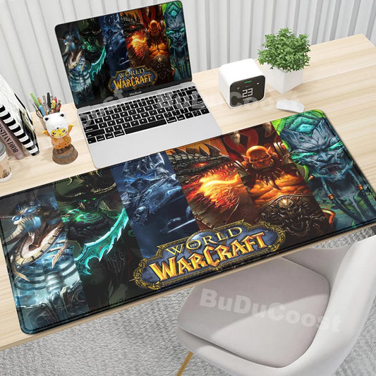 Anime World of Warcraft skrivebordsunderlag gaming-musemåtte computertilbehør XXL med låst kant tastatur- og musetæppe gamer-musemåtte kontormåtter