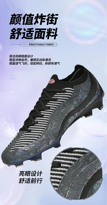 New Men's Soccer Shoes Professional Football Boots Non-Slip Cleats FG/TF Grass Outdoor Training Athletic Sneakers