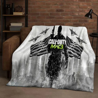 Classic Gun Game Call of Duty COD Ghost Simon Flannel Blanket,Ultra Soft Warm Plush Throw for Home Bedroom Bed Sofa Cover Kid