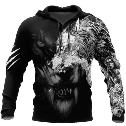 Fashion Autumn lion,wolf Hoodies White Tiger Skin 3D All Over Printed Mens Sweatshirt Unisex Pullover Casual Jacket