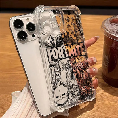 Capa de telemóvel Fortnite para Samsung Galaxy S26 S25 S24 S23 S22 S21 S20 Edge FE Ultra Plus 4G 5G, em TPU transparente antiqueda