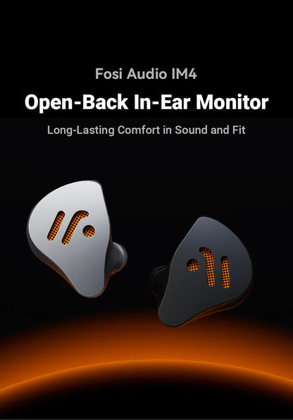 Fosi Audio IM4 HiFi Wired Earphones Open-Back Dynamic Driver IEM Headphones for Music Monitoring, Gaming & Professional Audio