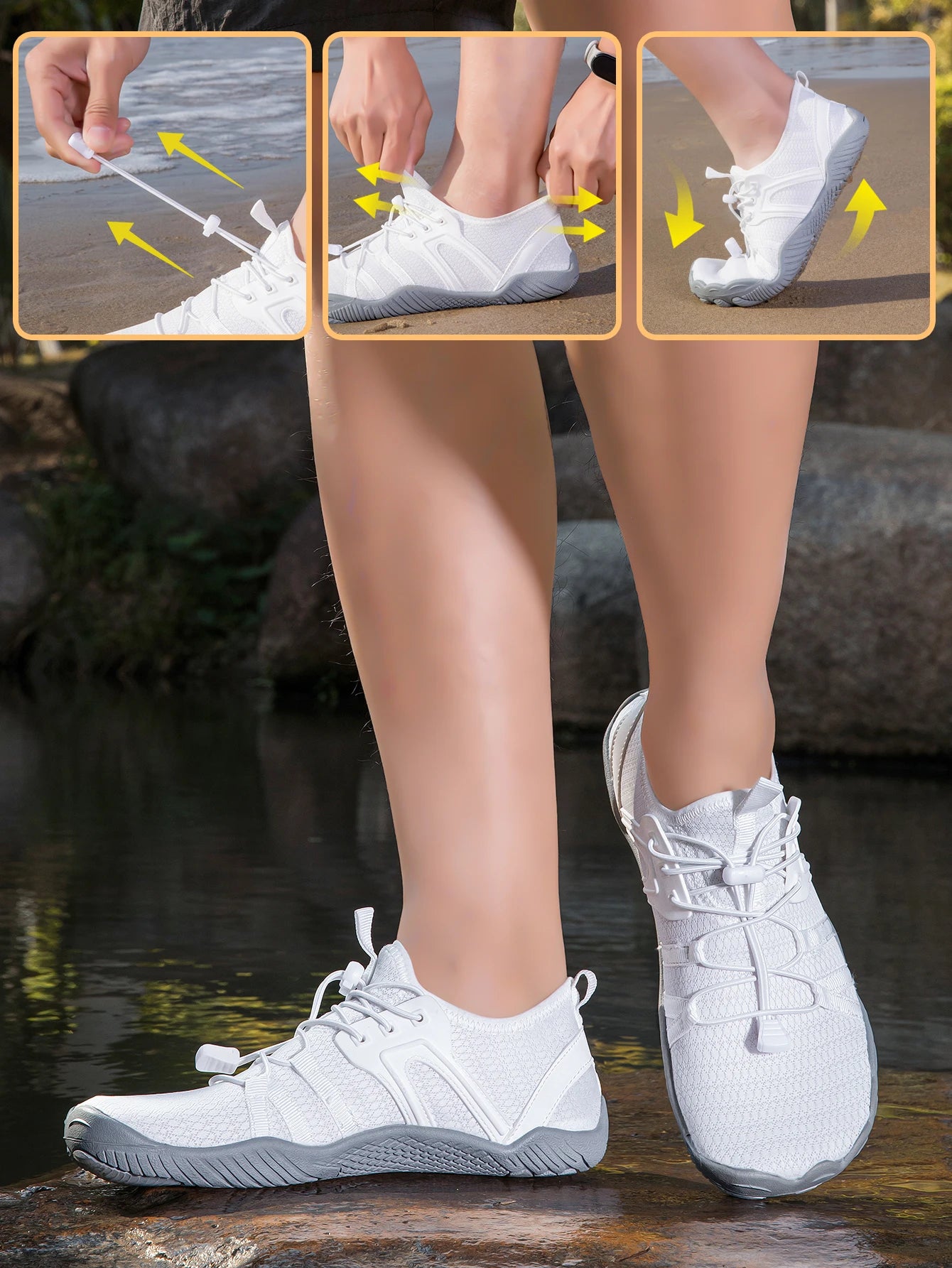 Summer Unisex Swimming Shoes Outdoor Beach Sandals Water Sports Five-Finger Upstream Shoes Quick-Drying And Non-Slip