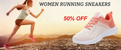 Fashion Women Lightweight Sneakers Running Shoes Outdoor Sports Shoes Breathable Mesh Comfort Running Shoes Air Cushion Lace Up