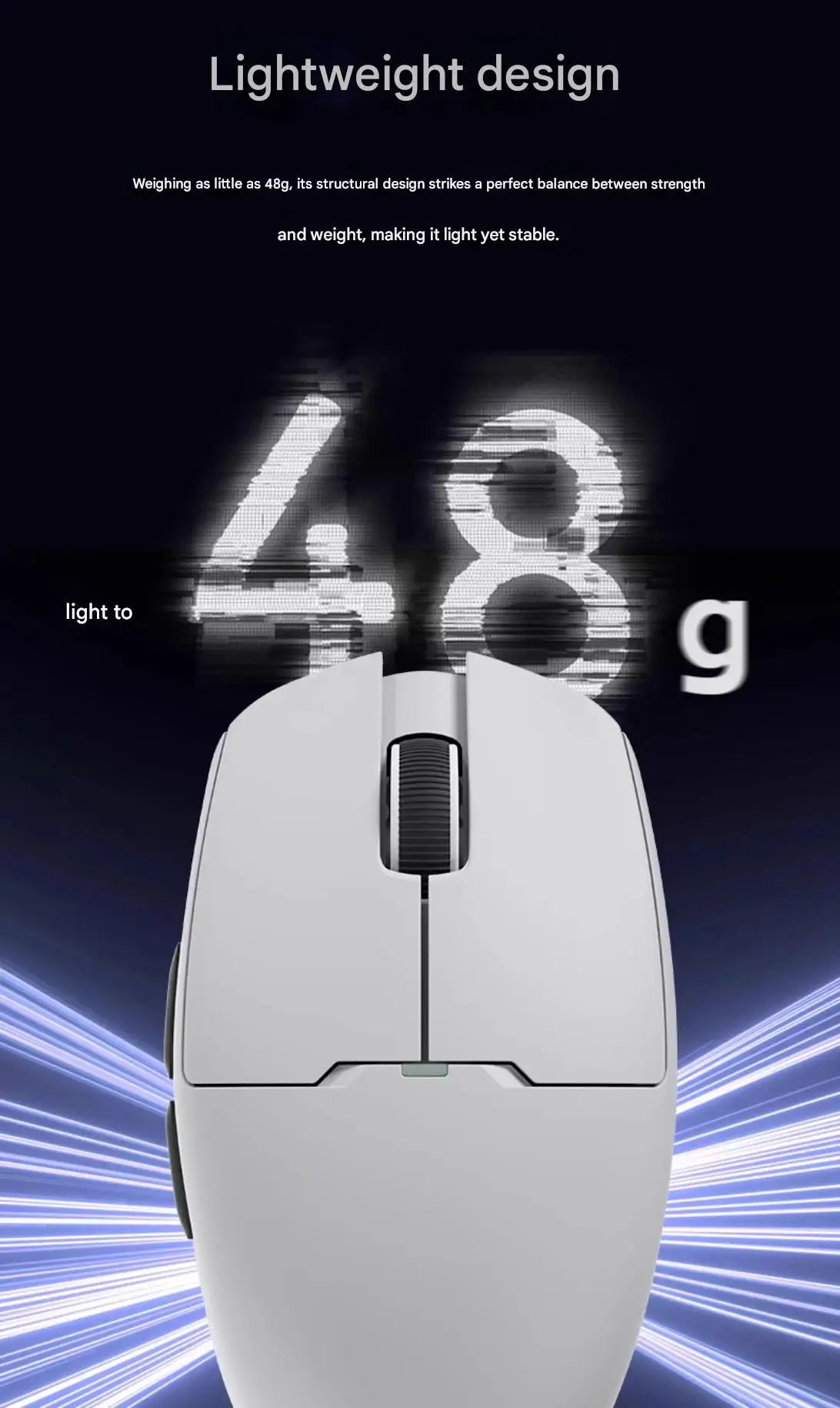 Aigo GM80 PLUS PRO Wireless Gaming Mouse, Bluetooth PAW3395/PAW3311 Lightweight Three-Mode Gaming Mouse with 1000Hz Polling Rate