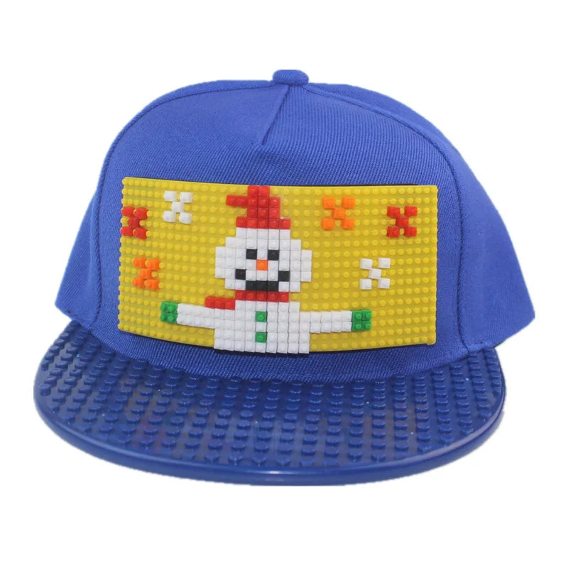 Crtani patchwork bejzbol kape, uradi-sam blokovi, snapback kape, hip hop kape za muškarce i žene, odvojivi pikseli, kape za tatu, dječje kape, kape za odrasle