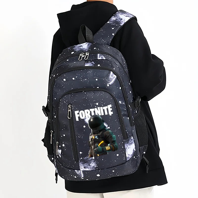 Fortnite Starry Sky Backpack Large Capacity Waterproof Laptop Bag Game Character Print Student Pack Boy Girl Back to School Bag