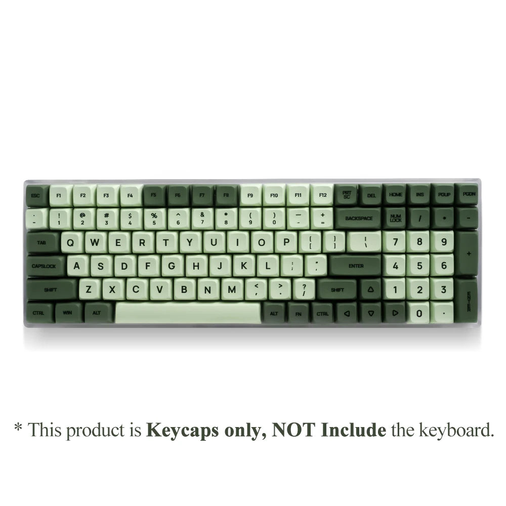 Conjunto de 125 teclas XDA PBT Matcha Green para teclado mecânico de 61/64/68/75/87/98/104/108 teclas, compatível com Cherry/Gateron/Otemu/Kailh