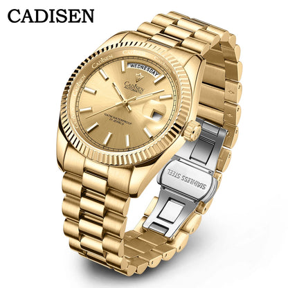 Relógio masculino CADISEN DD40 de luxo, automático, mecânico, com vidro de safira AR, 10Bar, movimento MIYOTA 8285, novidade 2023