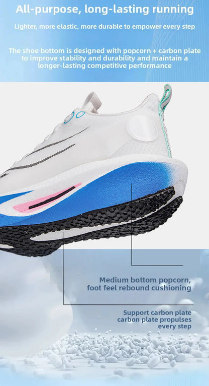 Men Carbon Board Running Shoes Marathon Long-Distance Running Sports Shoes Support Stable Casual Women Breathable Running Shoes