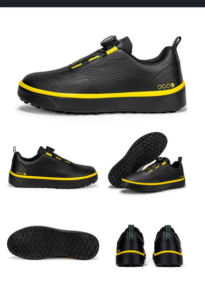 Couple Golf Shoes  Men's White Waterproof  Rotating buckle Fitness Spikeless Non slip Golf Golfer Training Golf Sneakers Women