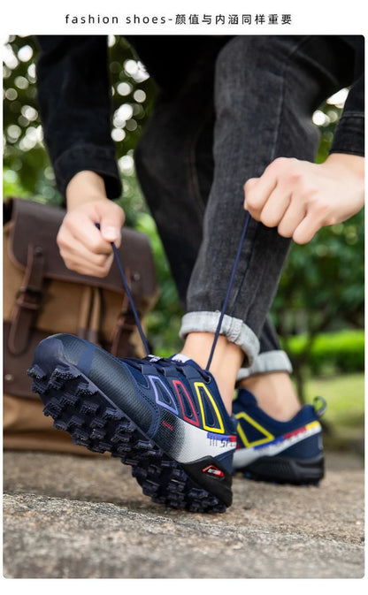 Men Cycling Shoes Outdoor Mountain Cross-Country Cycling Shoes Men Non-Slip Wear-Resistant Cycling Training Shoes Hiking Shoes