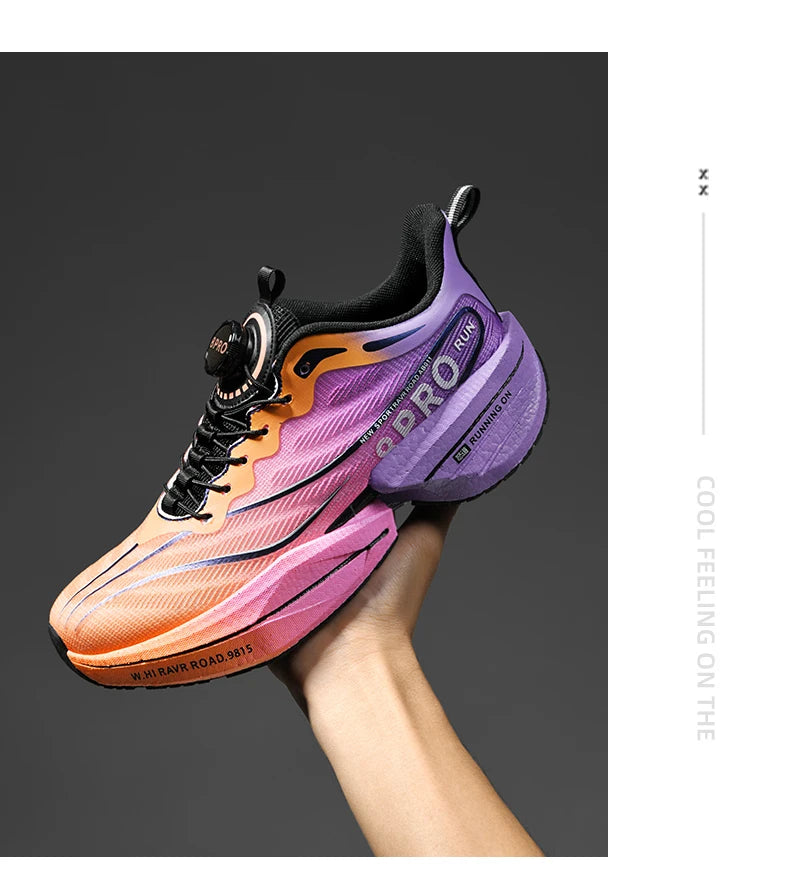 Marathon Carbon Plate Sports Running Shoes Men New Breathable Lightweight Mesh Sport Shoes Women Comfortable Nonskid Sneakers
