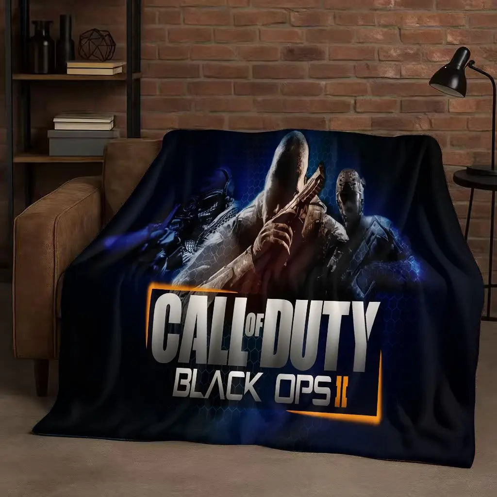 Classic Gun Game Call of Duty COD Ghost Simon Flannel Blanket,Ultra Soft Warm Plush Throw for Home Bedroom Bed Sofa Cover Kid