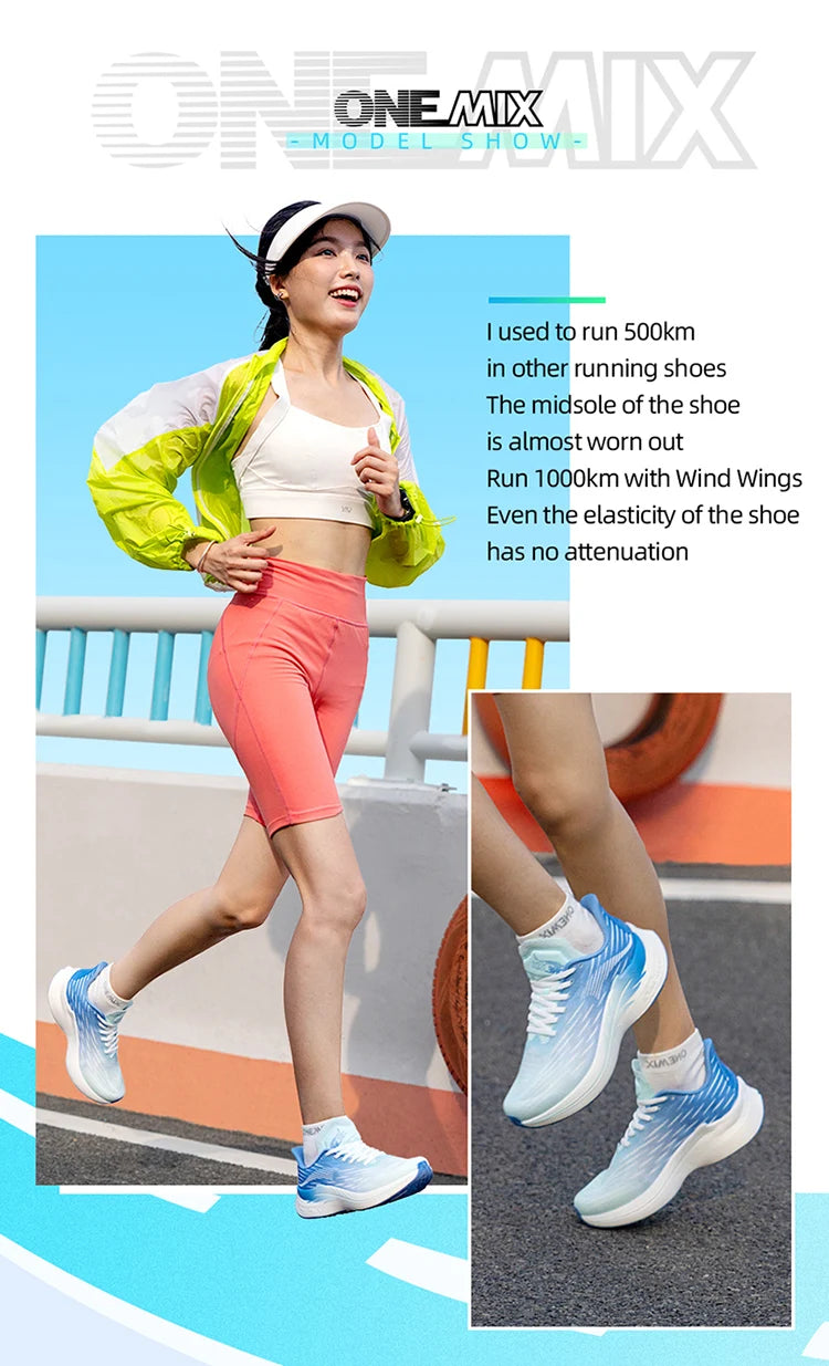 Onemix 2026 Wind Wings Breathable Speed Running Shoes Men Marathon Sports Casual Women Sports Shoes Light Men Outdoor Jump Rope