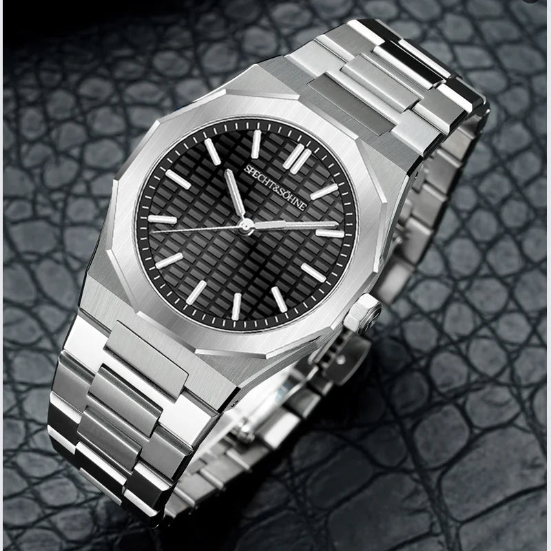 Novo relógio de pulso masculino Specht & Söhne 2026, raro e elegante, ultrafino, 38MM, em aço, cristal de safira, quartzo VH31