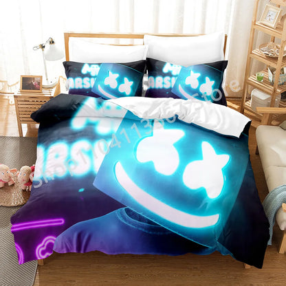 Conjunto de Cama Battle Royale F-Fortnite 3 Peças para Crianças, Capa de Edredão, Colcha e Fronha, Tamanho Duplo, Decoração de Quarto Victory Game