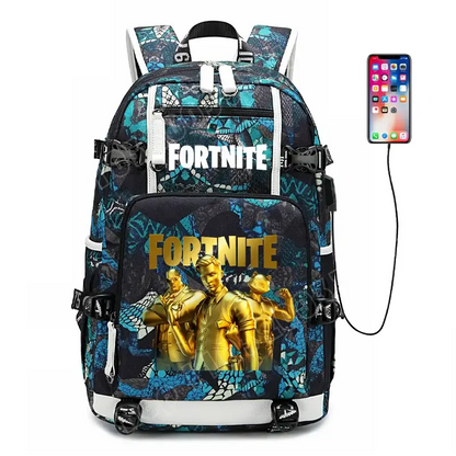 Fortnite-Print-Schülerrucksack für Jungen und Mädchen, Schulrucksack mit großem Fassungsvermögen, wasserdicht, leicht und strapazierfähig, Geburtstagsgeschenk