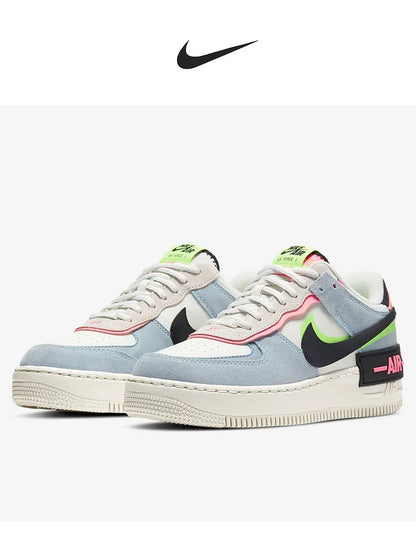 Nike Originals Mens Air Force 1 Shadow AF1 Pink Blue Macaron Casual Shoes CU8591-101