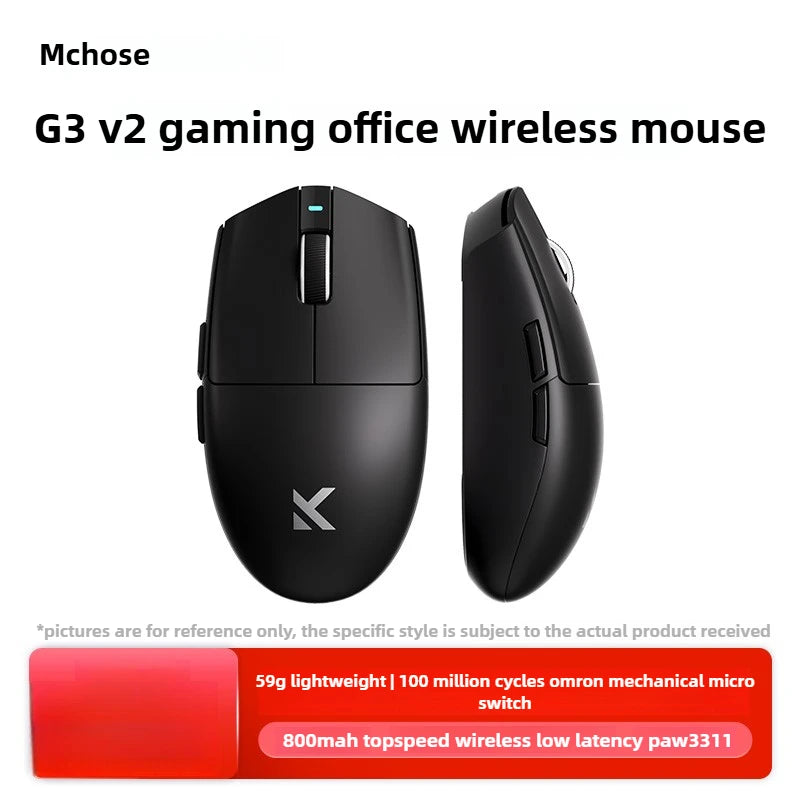 Rato Sem Fios MCHOSE G3 V2 PRO Bluetooth Tri-Mode Ergonómico e Leve para Portátil, Escritório, Gaming e Acessórios de Computador