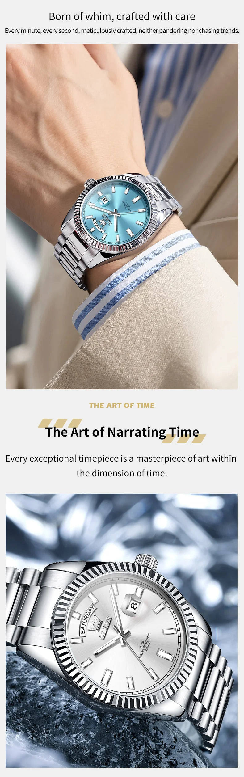 OLEVS 5650 Quartz Men's Watches Unique Week Calendar Display Luxury Brand Original Watches for Men Luminous Waterproof Man Watch