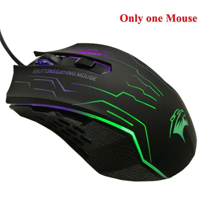 Silent Click USB Wired Gaming Mouse RGB, 6-Button Optical Gaming Mouse with Adjustable 3200 DPI, Ergonomic USB Gaming Mouse for PC, Laptop & Notebook