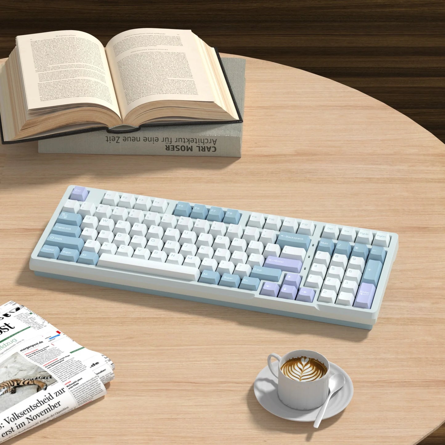 KBDiy GMK Illusion Tastenkappen Cherry-Profil Double-Shot PBT ISO-Tastenkappen für Gamer Mechanisches Tastatur-Kit Gaming Point Retro-Tastenkappe
