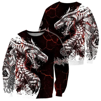 Black & White Tattoo Dragon 3D Printed Men Hoodies Sweatshirt Unisex Streetwear Zipper Pullover Casual Jacket Tracksuits KJ0192