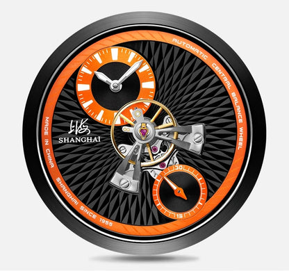 Shanghai Watch Sky Dome Center Flywheel Men's Watches Luminous Automatic Mechanical Wristwatch 50M Water-resistance Watches 2101