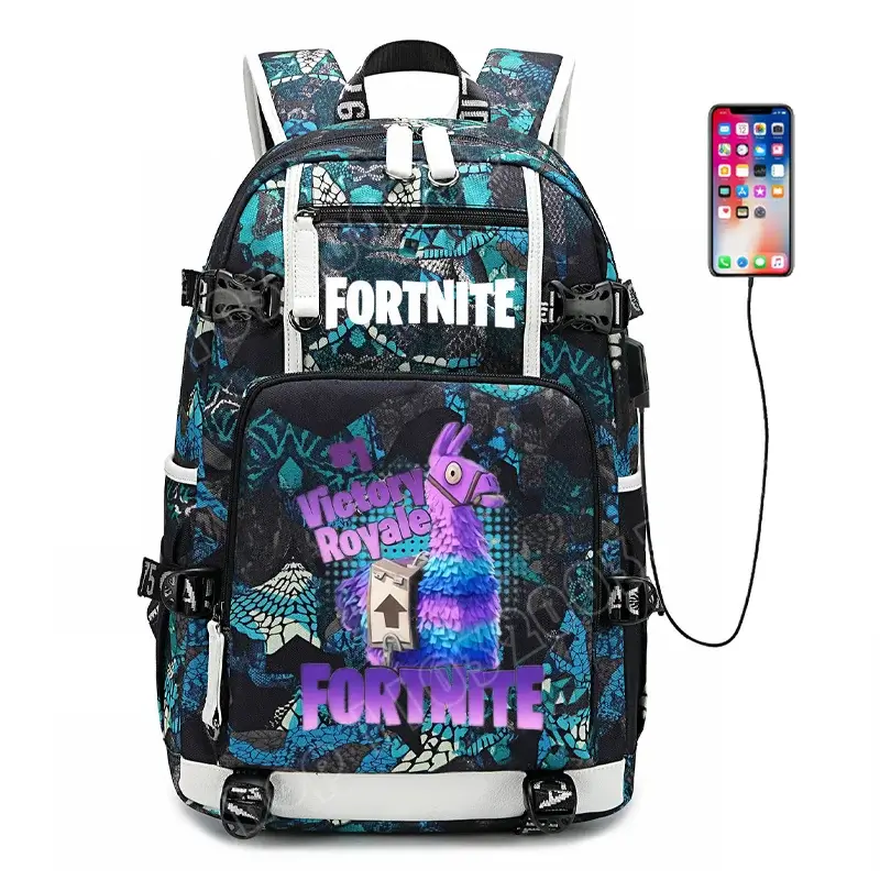 Fortnite-Print-Schülerrucksack für Jungen und Mädchen, Schulrucksack mit großem Fassungsvermögen, wasserdicht, leicht und strapazierfähig, Geburtstagsgeschenk
