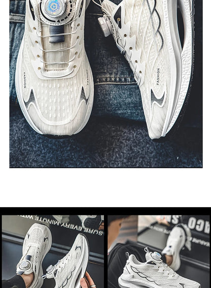 Letnie, oddychające, codzienne buty sportowe dla mężczyzn, nowe, modne i wszechstronne buty do biegania z oddychającą siateczką i obrotową klamrą, odpowiednie do uprawiania sportów na świeżym powietrzu i do codziennego noszenia