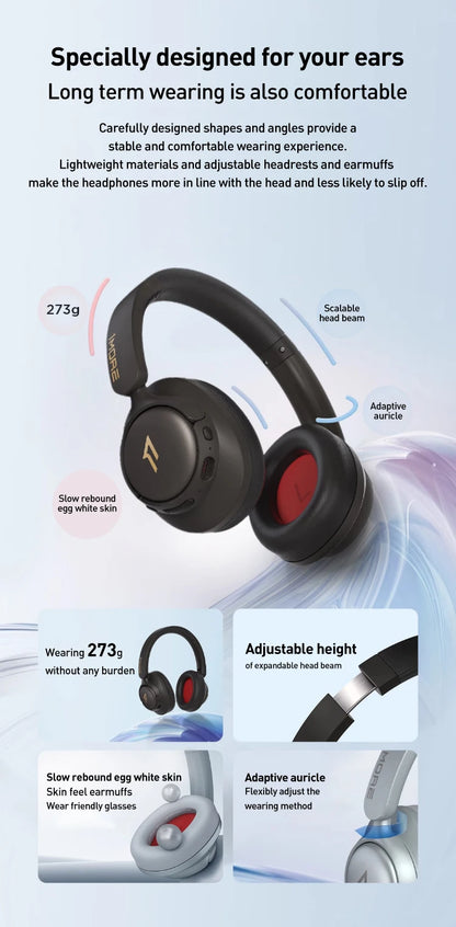 Auscultadores 1MORE SonoFlow S Bluetooth Sem Fios com Cancelamento de Ruído 42dB ANC, Áudio Hi-Res, Autonomia de 90H, Over-Ear