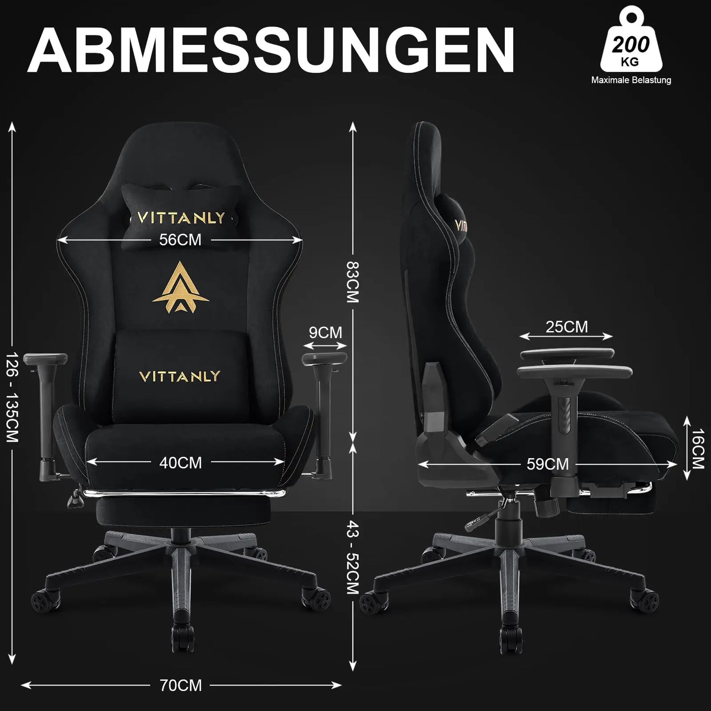 Kitinjoy High Quality Gaming Chair With Footrest Support Height Adjustable for Unisex Comfortable Office Chair Computer Chair