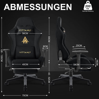 Kitinjoy High Quality Gaming Chair With Footrest Support Height Adjustable for Unisex Comfortable Office Chair Computer Chair