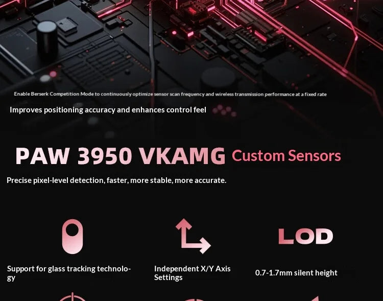 Mouse gaming wireless VALKYRIE VK M5 PRO con doppio 8K, ricevitore con display intelligente, ergonomico, leggero e a bassa latenza