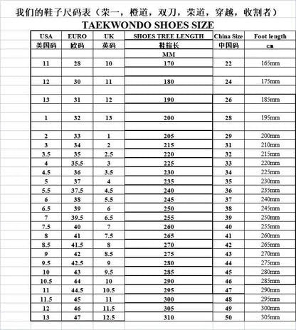Taekwondo Shoes Breathable Wear-resistant kickboxing kung fu Professional Tae kwon do Martial Arts Sneaker Shoes Kids to Adult