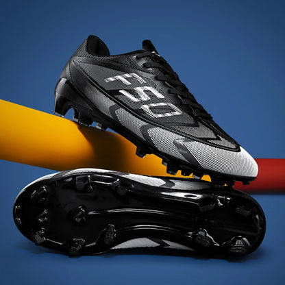 AG/FG Long Studs Soccer Shoes，PU Fabric Mixed Upper，TPU Sole Wear Resistant Anti Slip，Men Women Kids Youth Outdoor Sports
