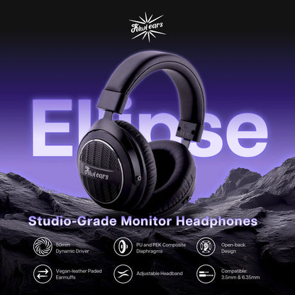 Auscultadores Linsoul Kiwi Ears Ellipse de nível de estúdio, abertos, com driver dinâmico e cabo destacável, headset Hi-Fi circum-aural com fios e graves potentes