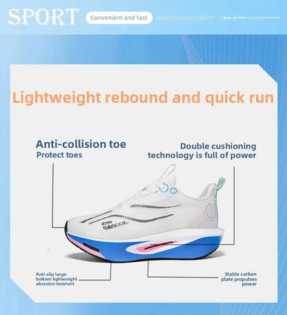 Men Carbon Board Running Shoes Marathon Long-Distance Running Sports Shoes Support Stable Casual Women Breathable Running Shoes