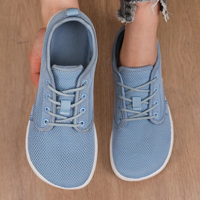 Summer Breathable Women's Flat Shoes Lightweight Mesh Comfortable Walking Shoes Men's Wide Foot Soft Sole Casual Wear Bare Foot