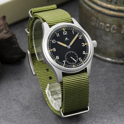 Militado V2 Version Military D12 Watch 36mm AR Sapphire Quartz Movement Watches Waterproof Sub-second Stainless Steel Wristwatch