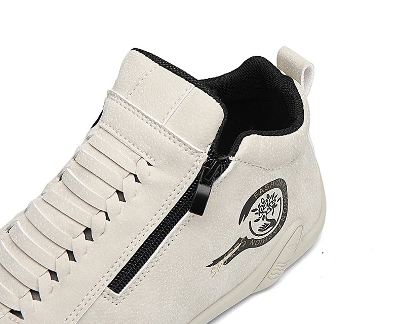 Men's Casual Shoes Side Zipper Short Boots Versatile Flat Bottom Trendy Fashionable Men's Shoes Suitable for Outdoor Sports