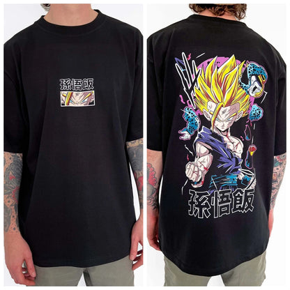 Dragon Ball Z-print T-shirt i bomuld med korte ærmer Son Goku Vegeta til mænd og kvinder Harajuku Y2k Tee vintage sommer-streetwear