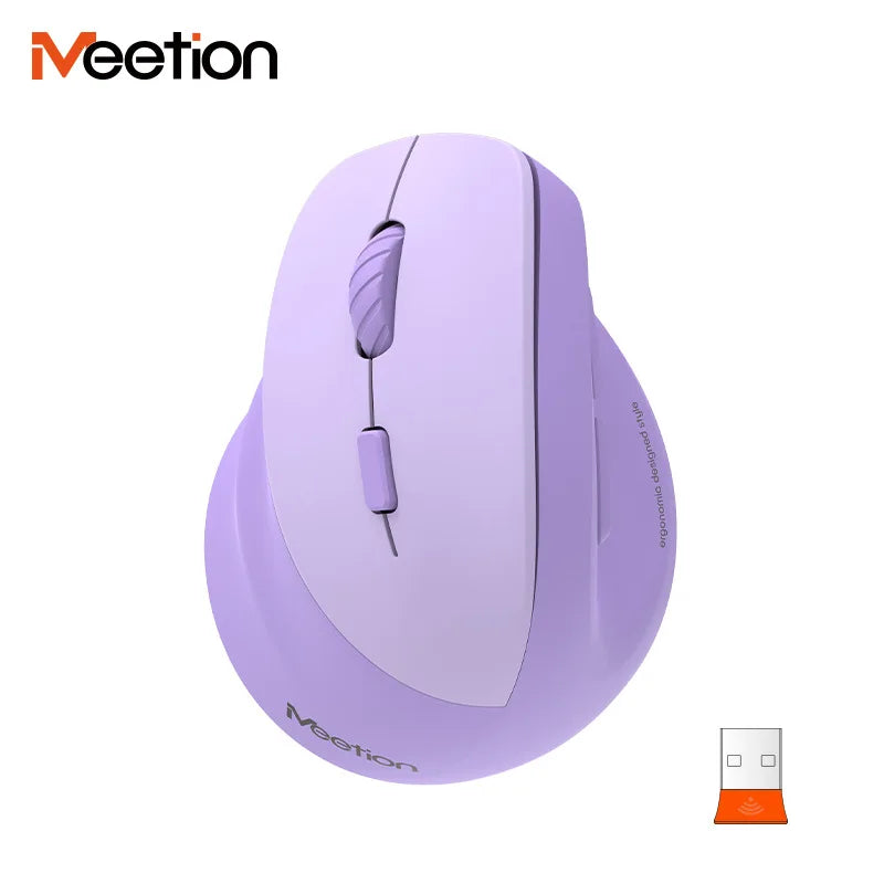 iMice Left Hand Wireless Mouse Bluetooth Ergonomic Mouse, Rechargeable Silent Vertical Mouse, 2400 DPI Bluetooth & 2.4G Wireless Mouse for PC, Laptop & MacBook