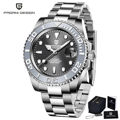 New PAGANI DESIGN 40mm Men's Wristwatch 100M Waterproof Mechanical Watches Ceramic bezel Sapphire Glass Automatic Men Watch 1651
