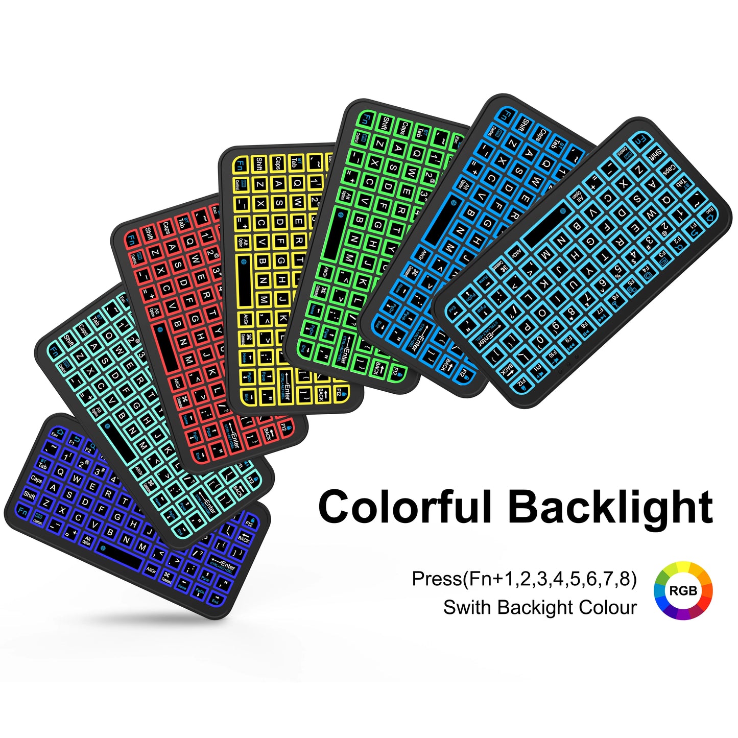 Keyboard for Tablet Android iOS Windows Wireless Mouse Rechargeable Keyboard Bluetooth 5.2 Backlit Keyboard for iPad Phone