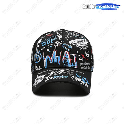 Cappellino da baseball graffiti per uomo e donna – Cappello regolabile in cotone stile street snapback