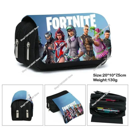 Anime Pencil Bag Kawaii Fortnite Pencil Case Large Capacity Waterproof Handheld Cosplay Pencil Pouch Office Stationary Gift Toy