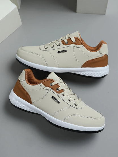 New Men's Four Seasons Waterproof Walking Shoes Casual Men Leather Sports Shoes Non-Slip Camping Shoes Shoes Men's Tennis Shoes