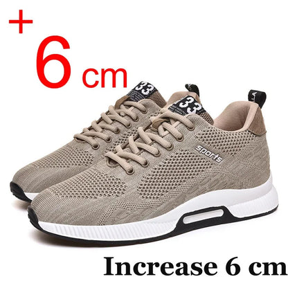 Men Increase Insole 6CM Sports Casual Height Shoes 48 Men Sneakers Elevator Shoes Hidden Heels Breathable Heightening Shoes